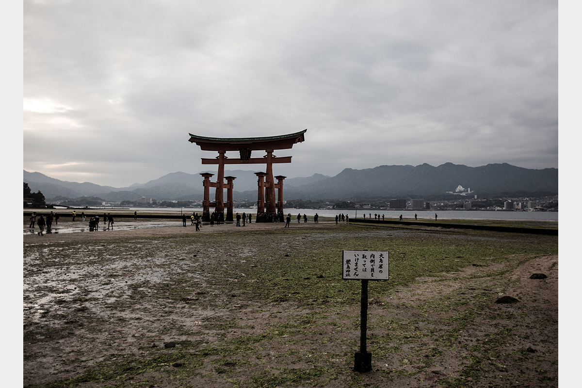 The floating torii gate in Miyajima island